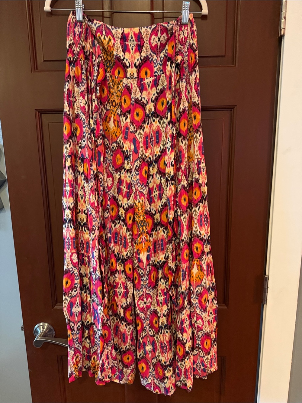 Vibrant Pink & Orange Printed Maxi Skirt - Picture 1 of 8